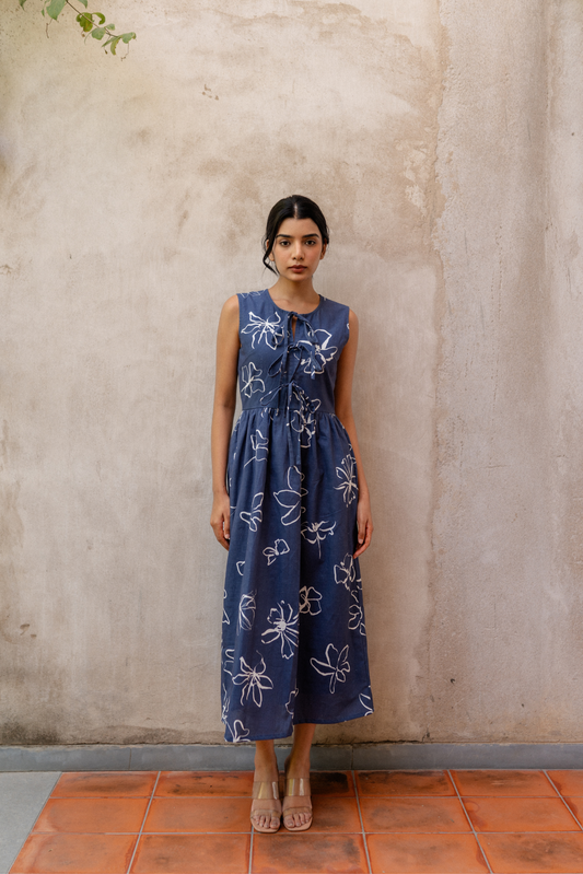 Emma Tie Front Midi Dress