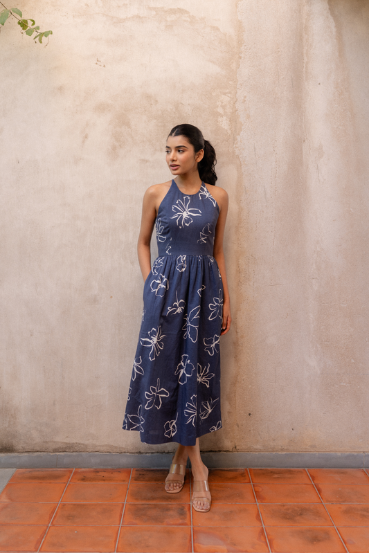 Emma Halter Neck Midi Dress