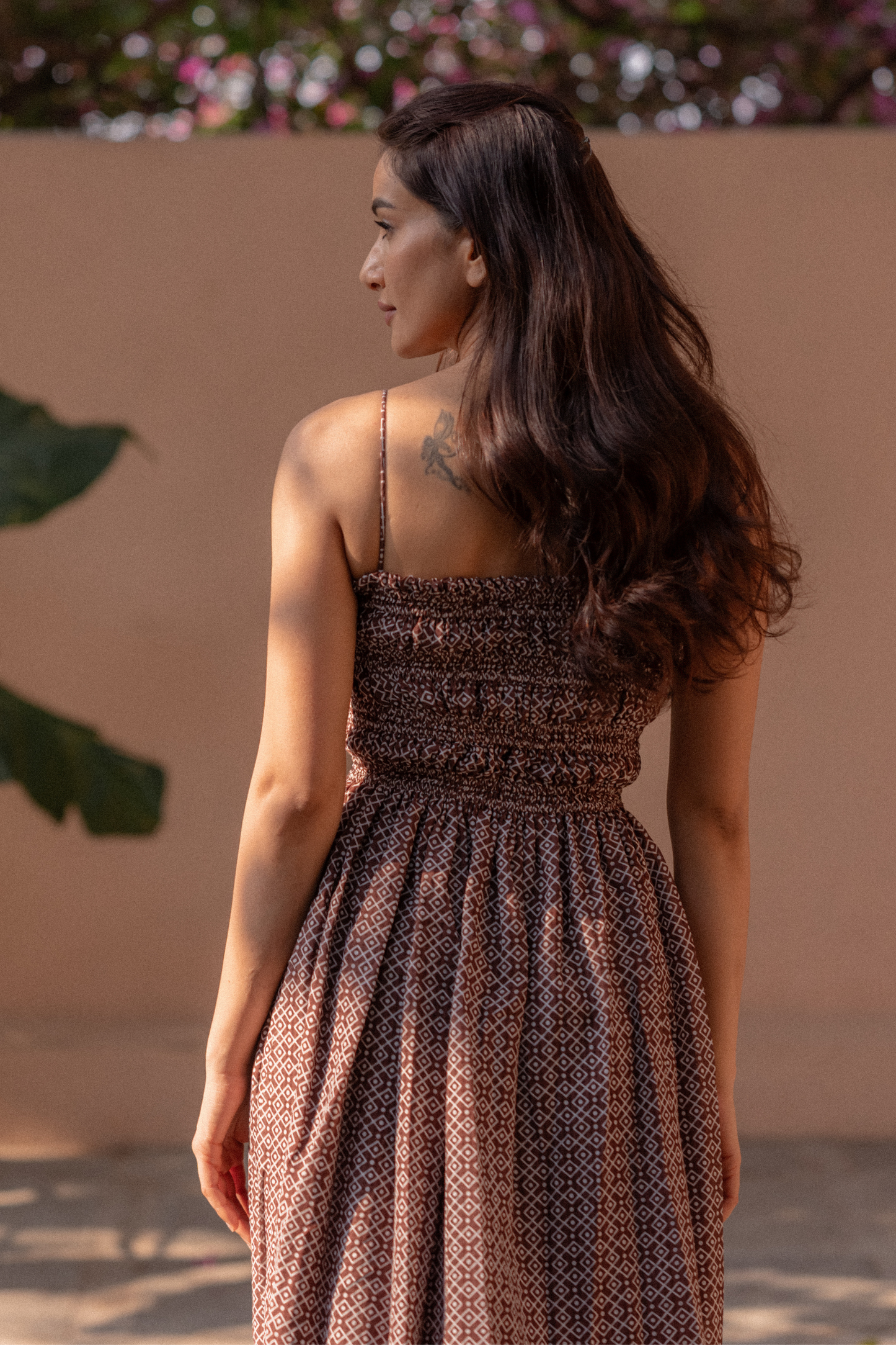 Kassia Shirred Midi Dress