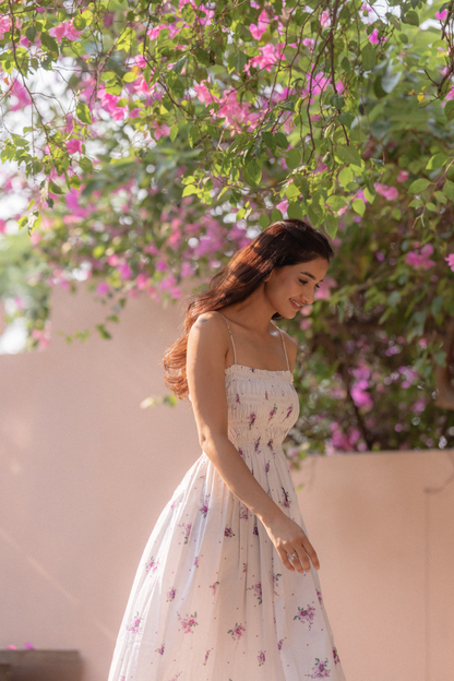 Lone Shirred Midi Dress