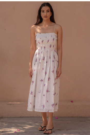 Lone Shirred Midi Dress