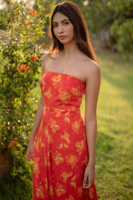 Pansy Off Shoulder Maxi Dress