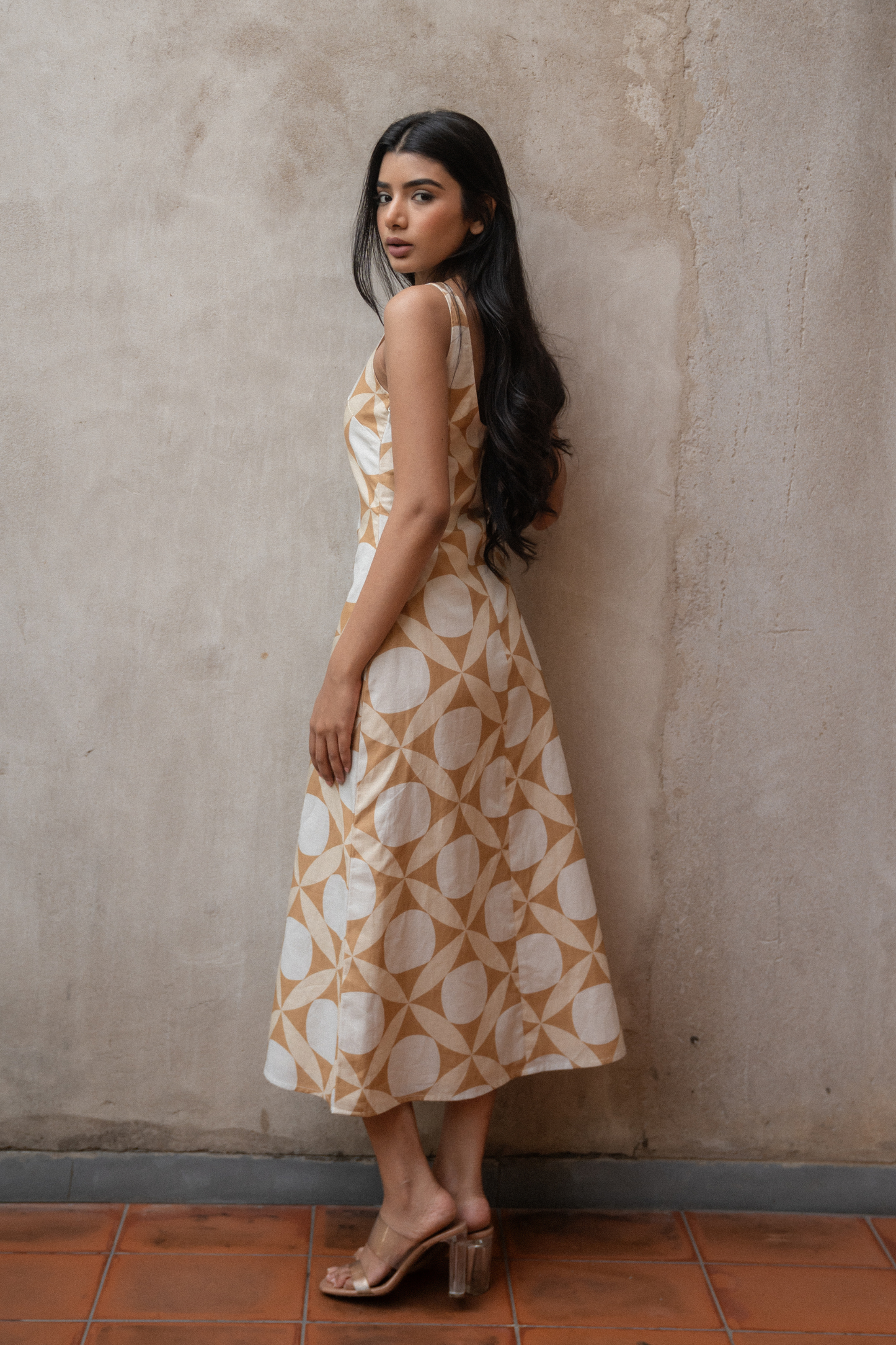 Jane Midi Dress Scoop Neck