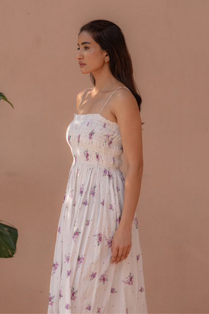 Lone Shirred Midi Dress