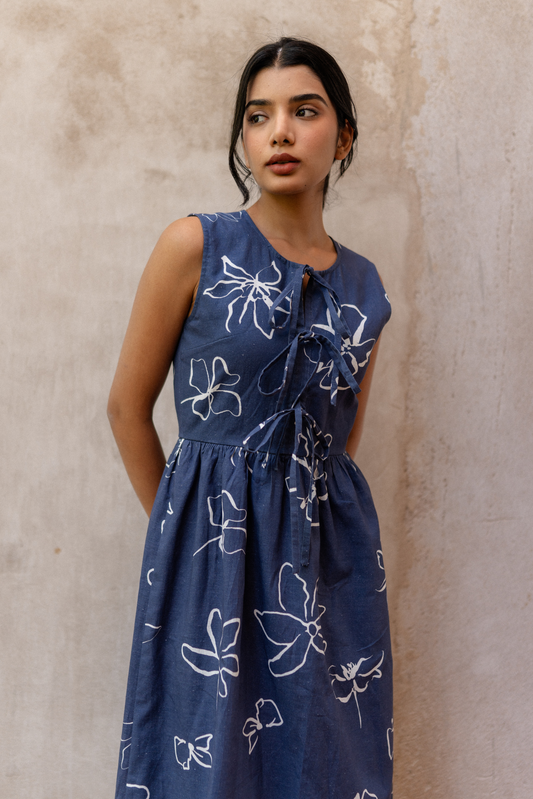 Emma Tie Front Midi Dress