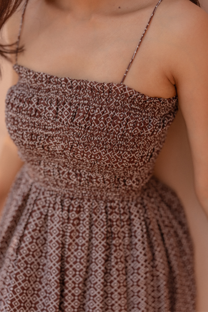 Kassia Shirred Midi Dress
