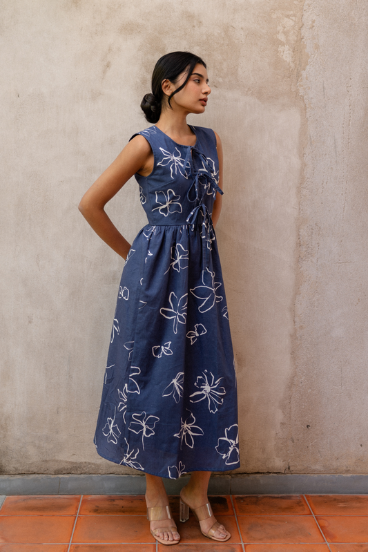 Emma Tie Front Midi Dress