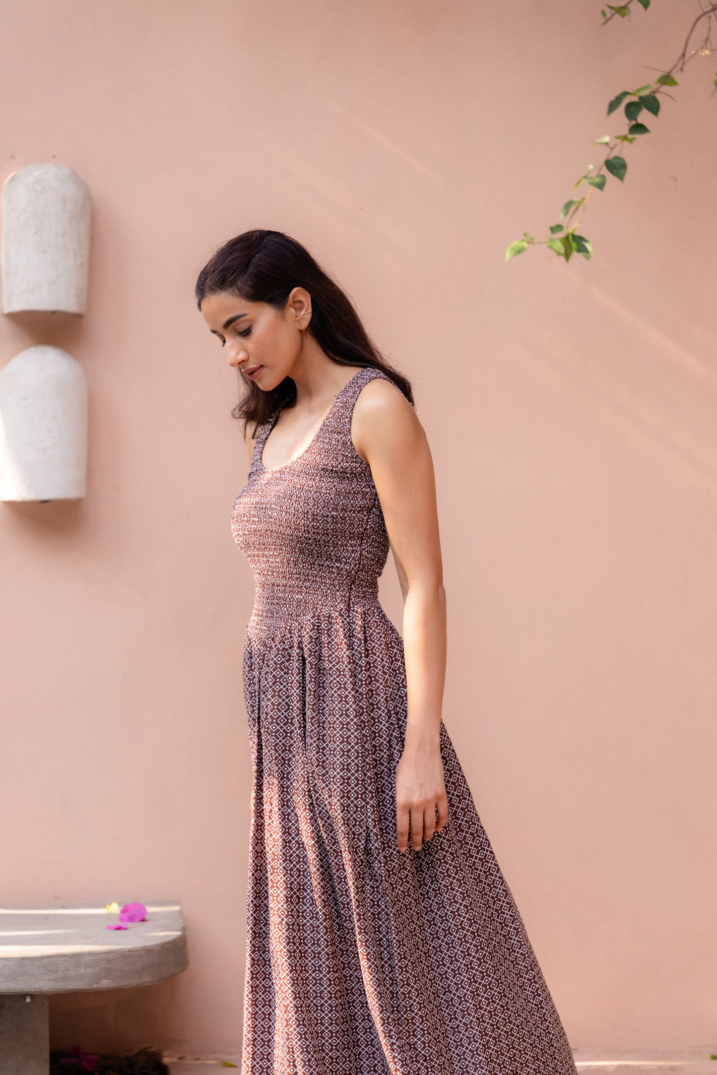 Kassia Smocked Midi Dress